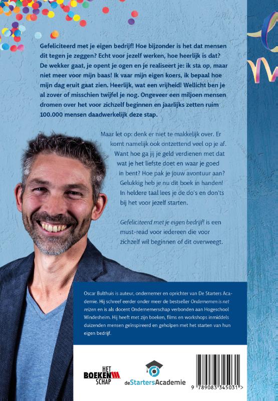 Achterkant van Gefeliciteerd met eigen bedrijf!