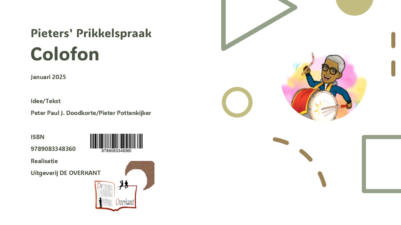 Achterkant van PIETERS' PRIKKELSPRAAK
