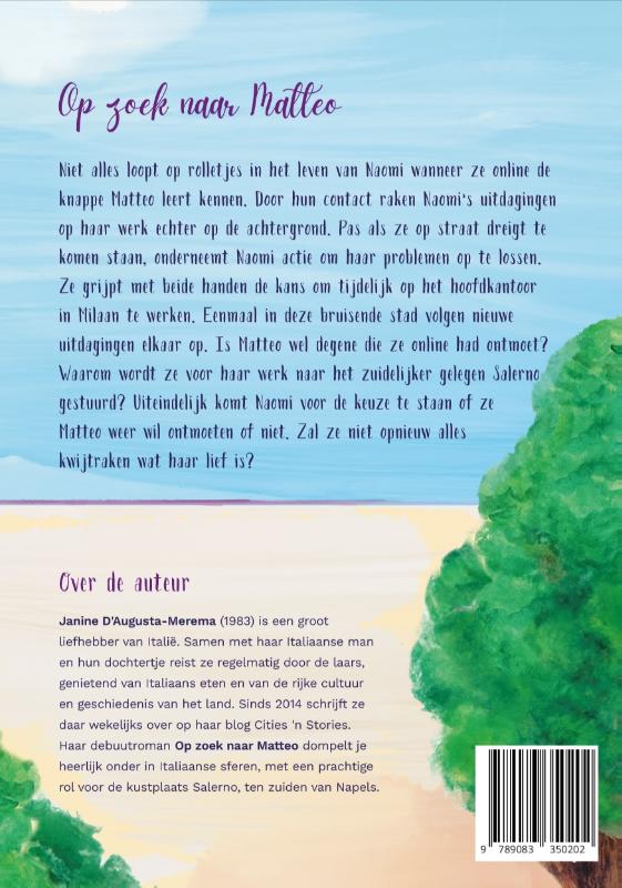Achterkant van Op zoek naar Matteo