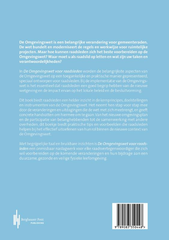 Achterkant van De Omgevingswet voor raadsleden