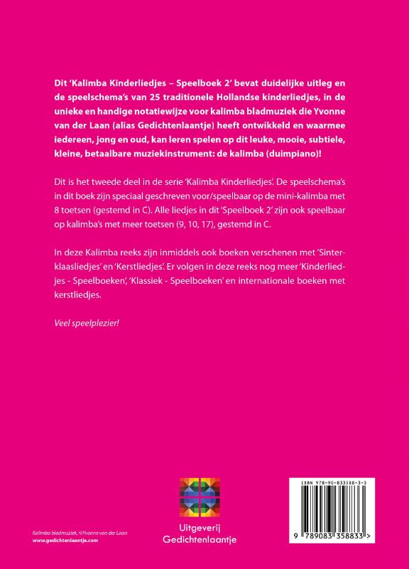 Achterkant van Kinderliedjes - Speelboek 2