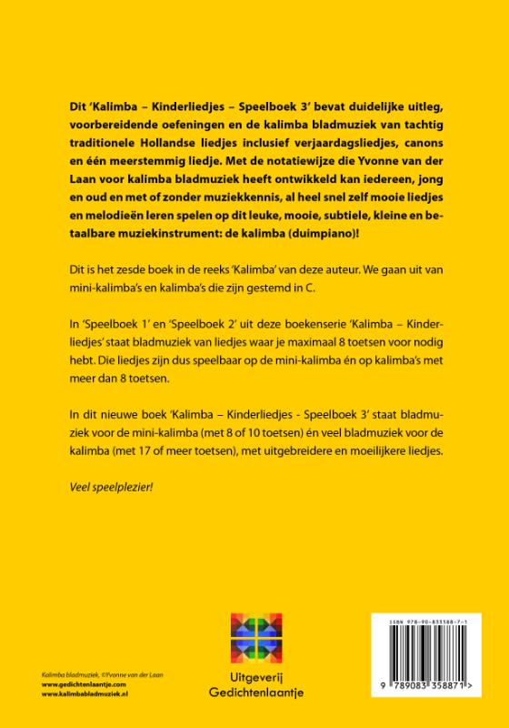 Achterkant van Kinderliedjes - Speelboek 3