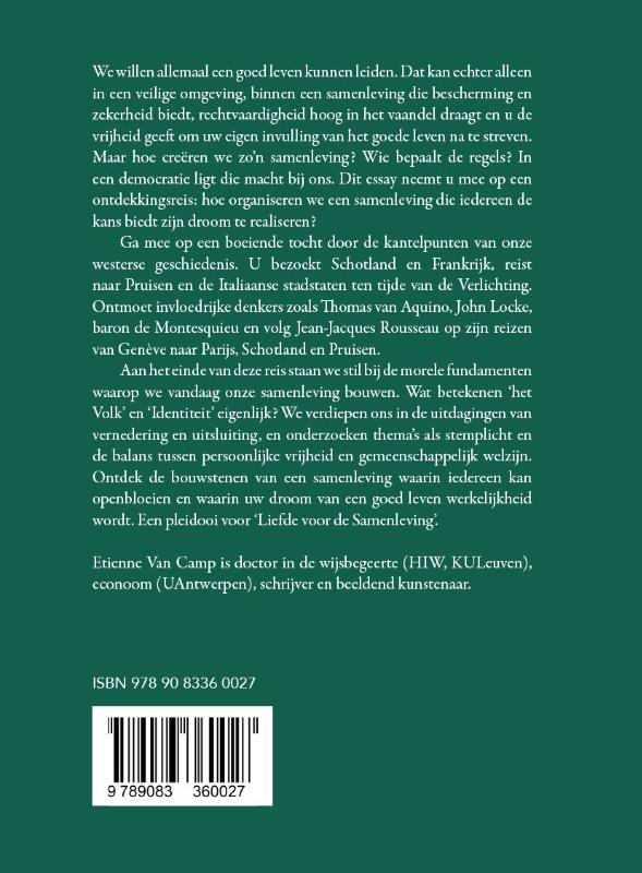 Achterkant van Liefde voor de samenleving
