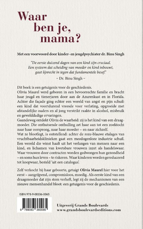 Achterkant van Waar ben je, mama?