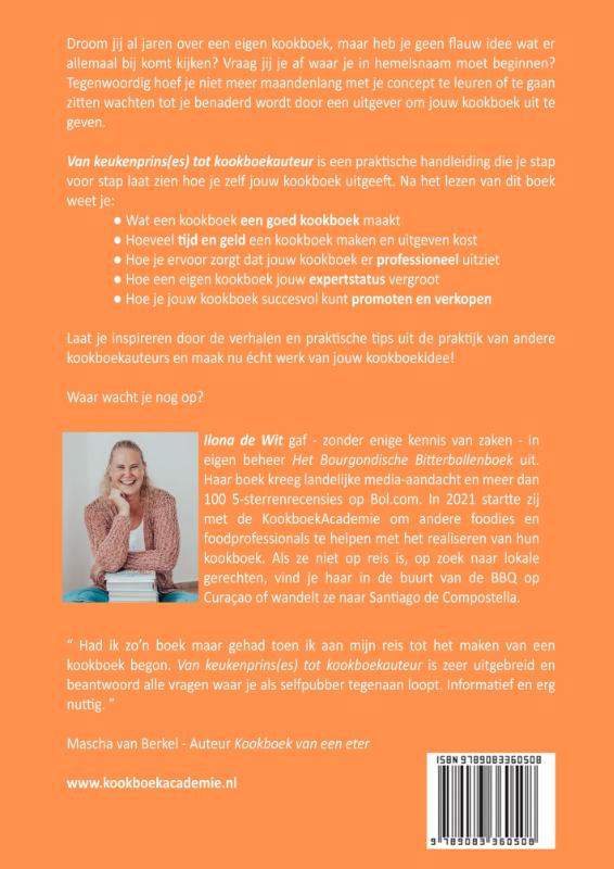 Achterkant van Van Keukenprins(es) tot Kookboekauteur