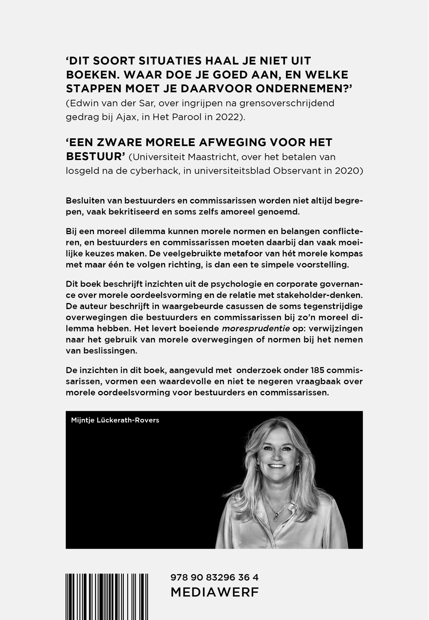 Achterkant van Morele dilemma's in de boardroom