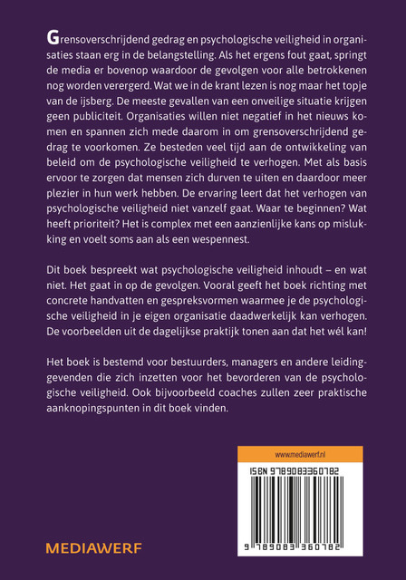 Achterkant van Psychologische veiligheid in organisaties