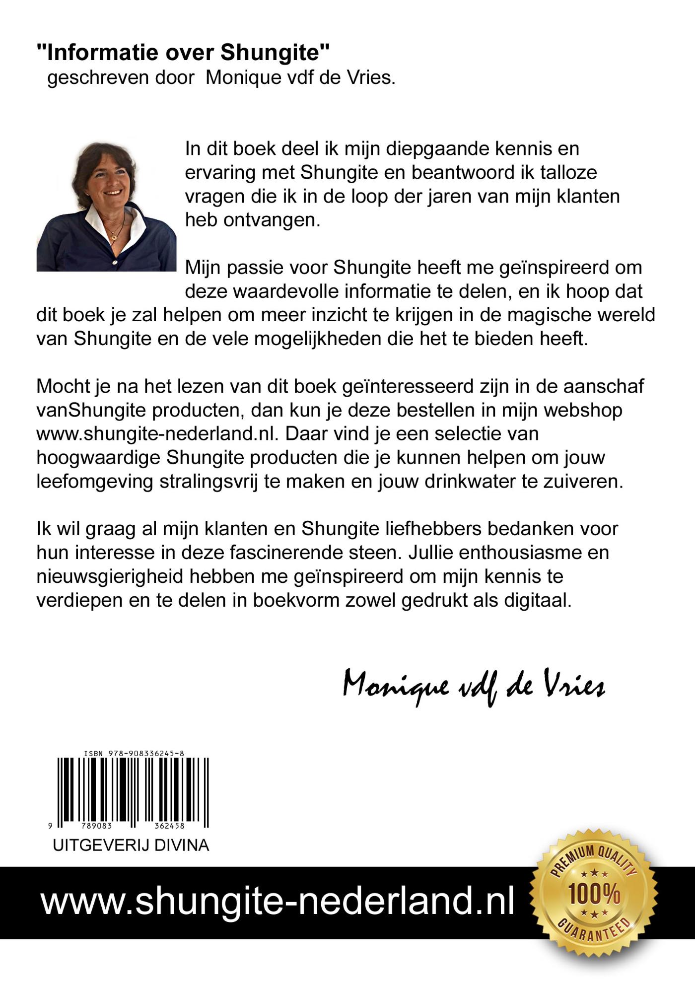 Achterkant van SHUNGITE Bescherming tegen straling