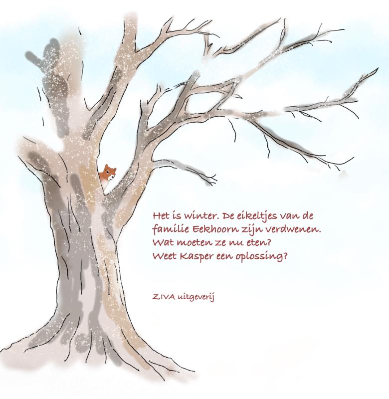 Achterkant van Kasper, de kleine eekhoorn