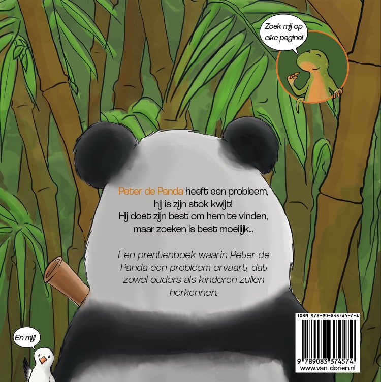 Achterkant van Peter de Panda
