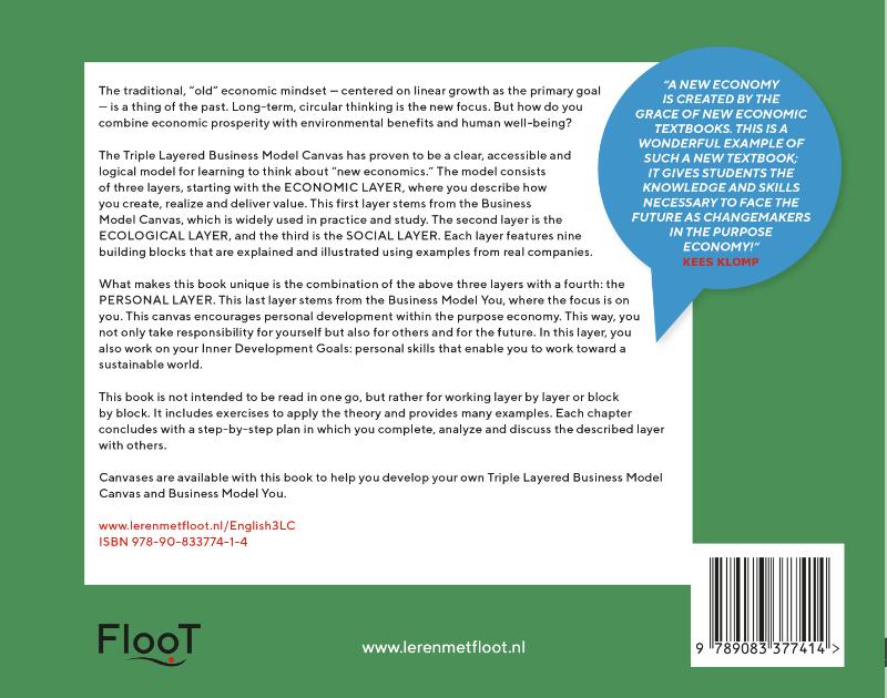 Achterkant van The Triple Layered Business Model Canvas in practice