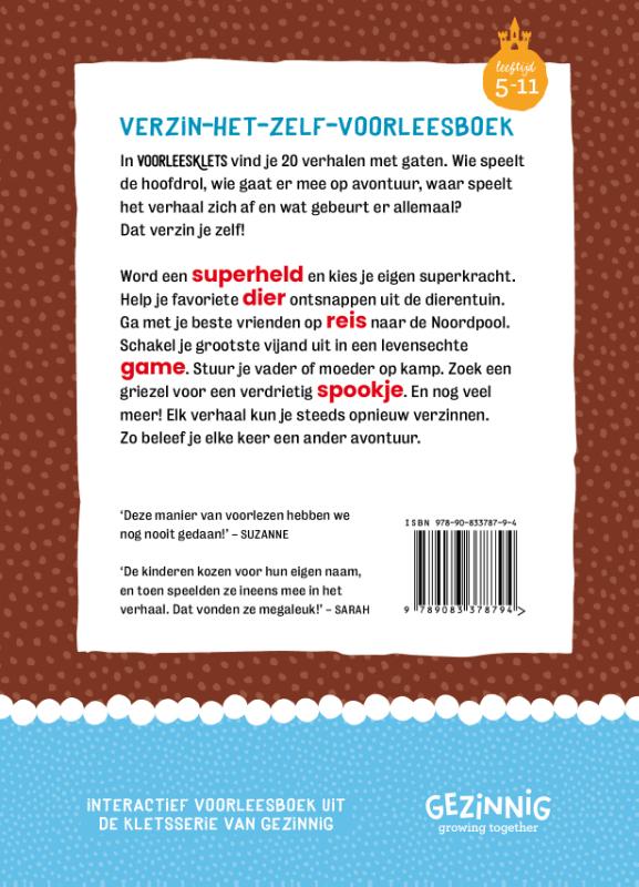 Achterkant van Voorleesklets