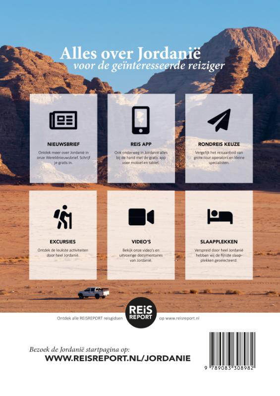 Achterkant van Jordanië reisgids magazine 2024