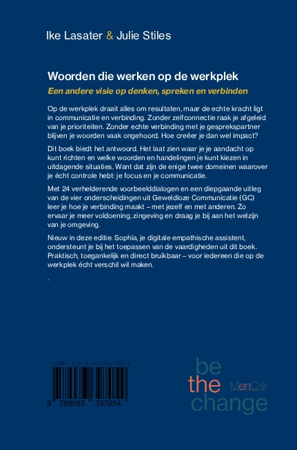 Achterkant van Woorden die werken op de werkplek