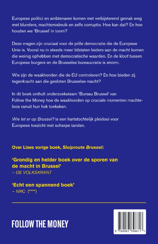 Achterkant van Wie let er op Brussel?