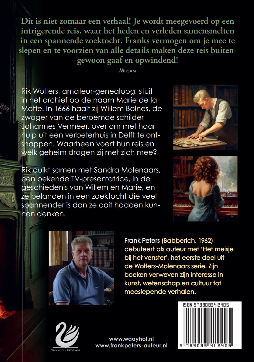 Achterkant van Het meisje bij het venster