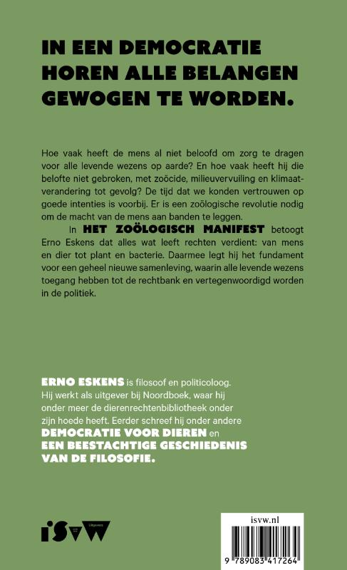 Achterkant van Het zoölogisch manifest