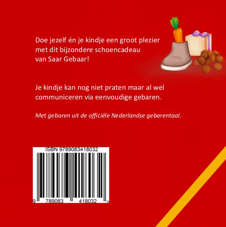 Achterkant van Saar Gebaar en de komst van Sinterklaas