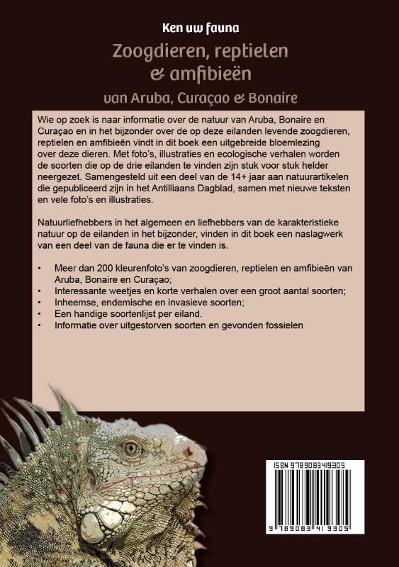 Achterkant van Zoogdieren, reptielen & amfibieën van Aruba, Curaçao & Bonaire