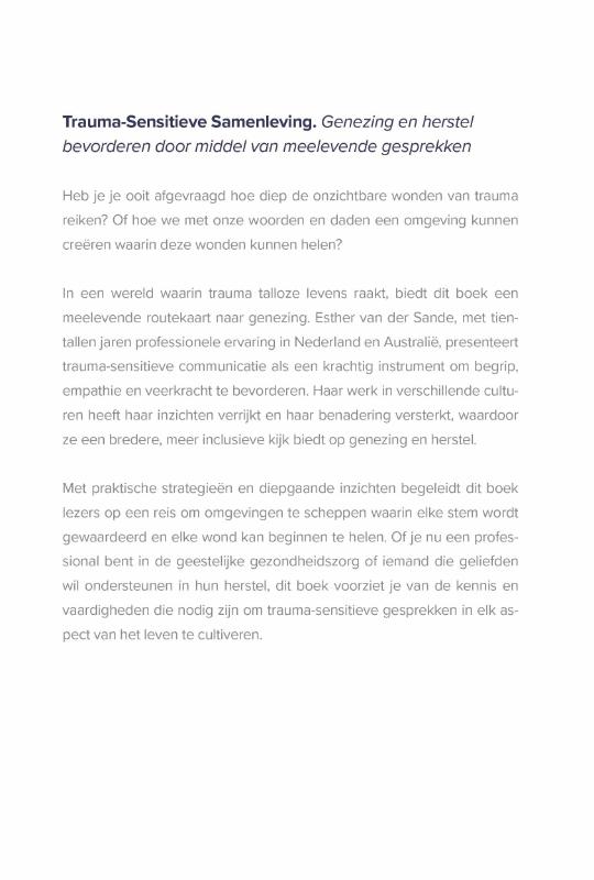 Achterkant van Trauma-Sensitieve Samenleving