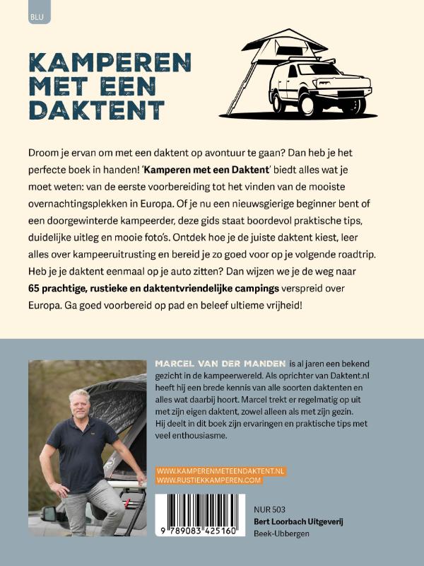 Achterkant van Kamperen met een daktent