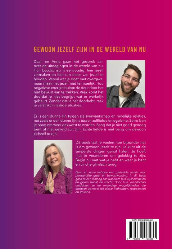 Achterkant van Gewoon jezelf zijn in de wereld van nu.