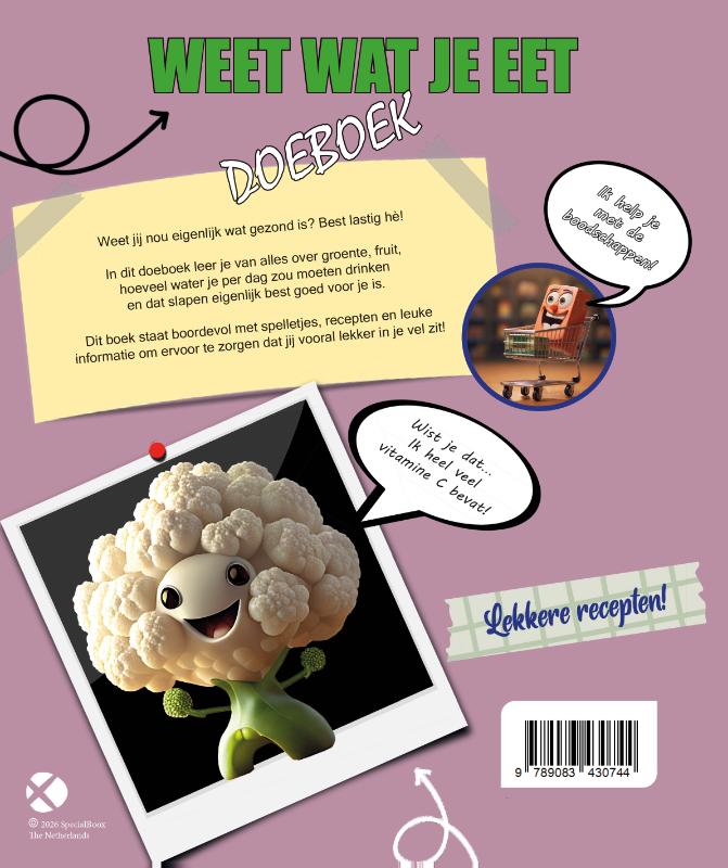 Achterkant van Weet wat je eet Doeboek