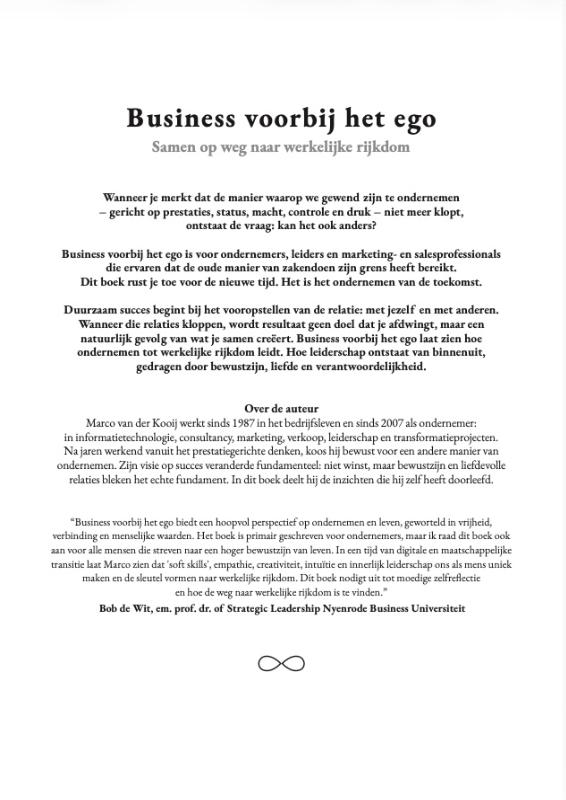 Achterkant van Business voorbij het ego