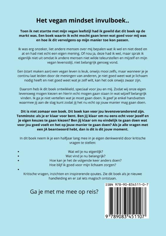 Achterkant van Het vegan mindset invulboek