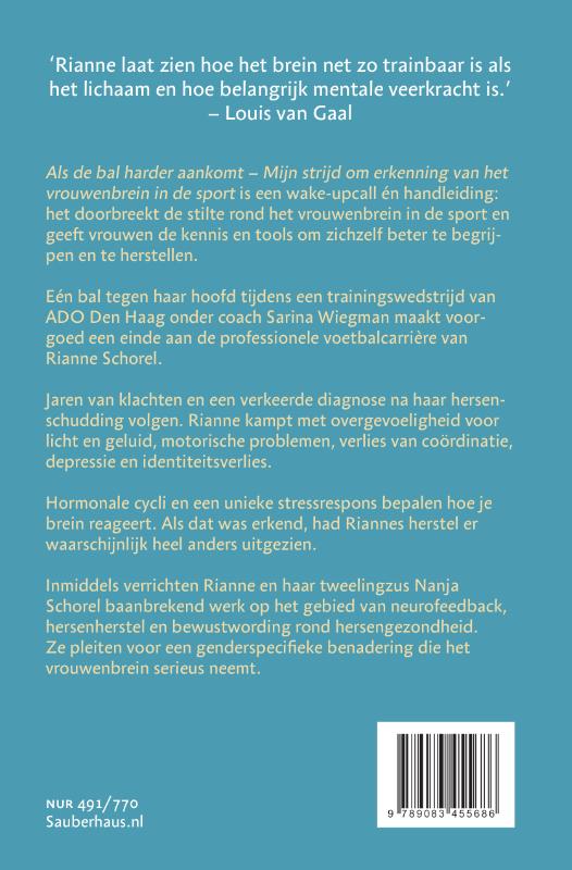 Achterkant van Als de bal harder aankomt