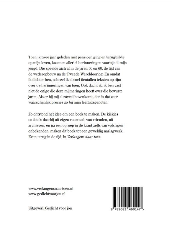 Achterkant van Verlangens naar toen