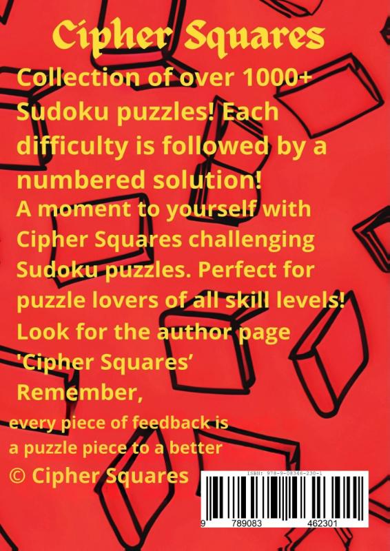 Achterkant van 1000+ Sudoku - Normal Medium Hard + Solutions (Easy to read)