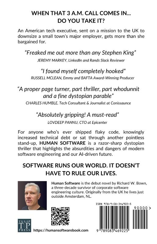 Achterkant van Human Software