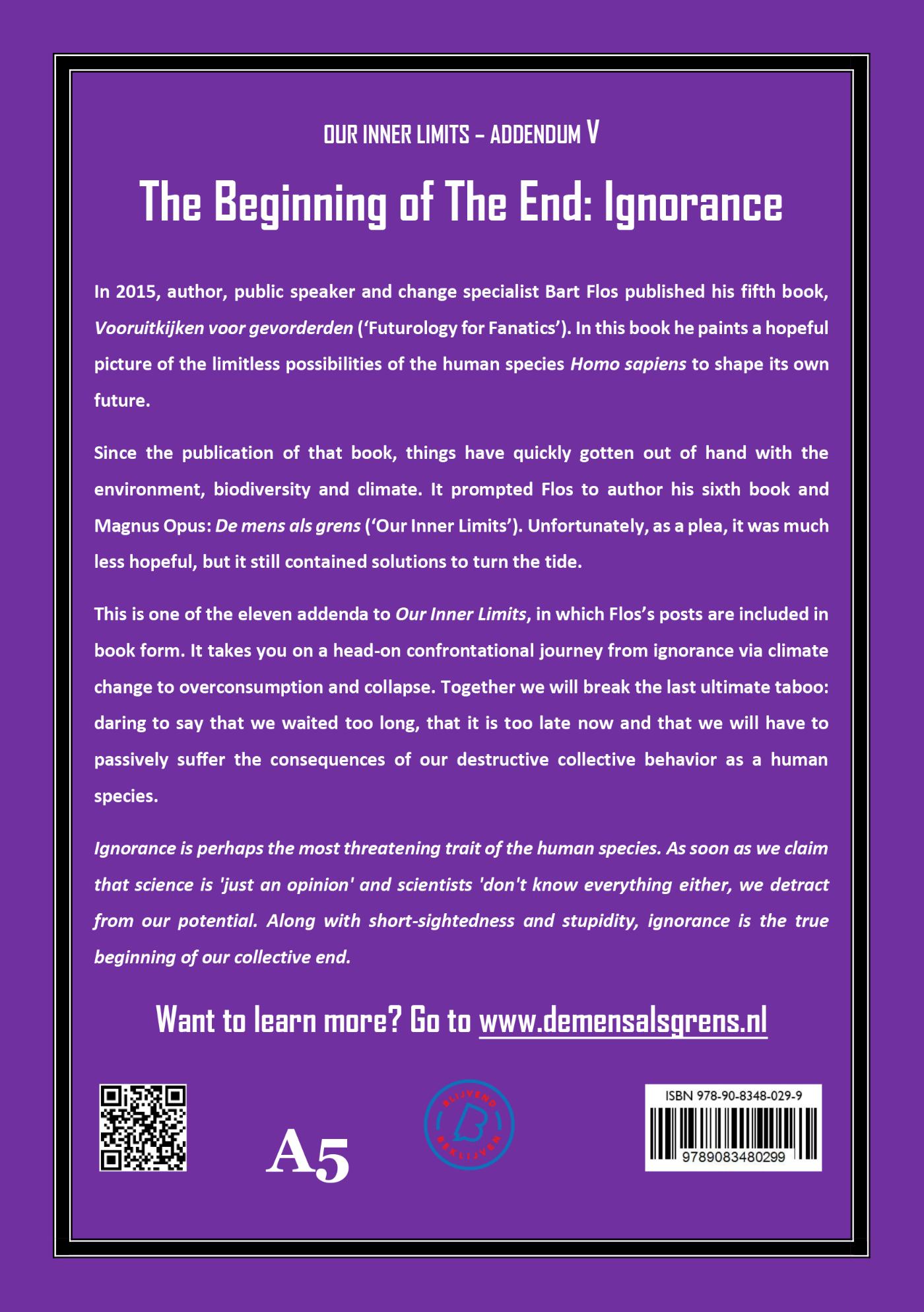Achterkant van The Beginning of The End: Ignorance