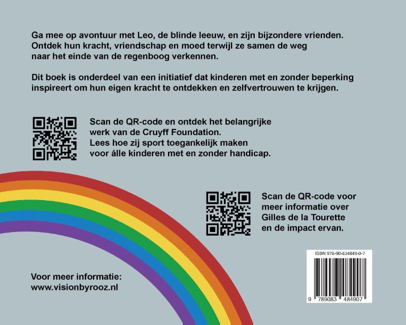 Achterkant van Leo, de blinde leeuw en de zoektocht naar het einde van de regenboog!