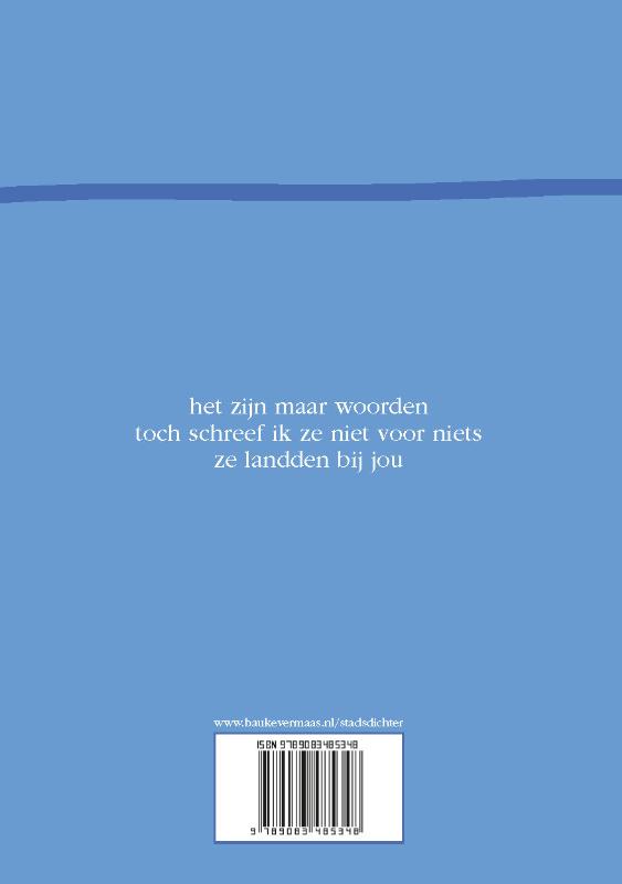 Achterkant van Voor jou schrijf ik mijn vingers blauw