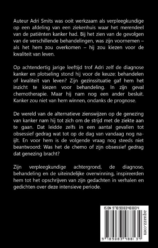 Achterkant van Obsessie in relatie met kanker