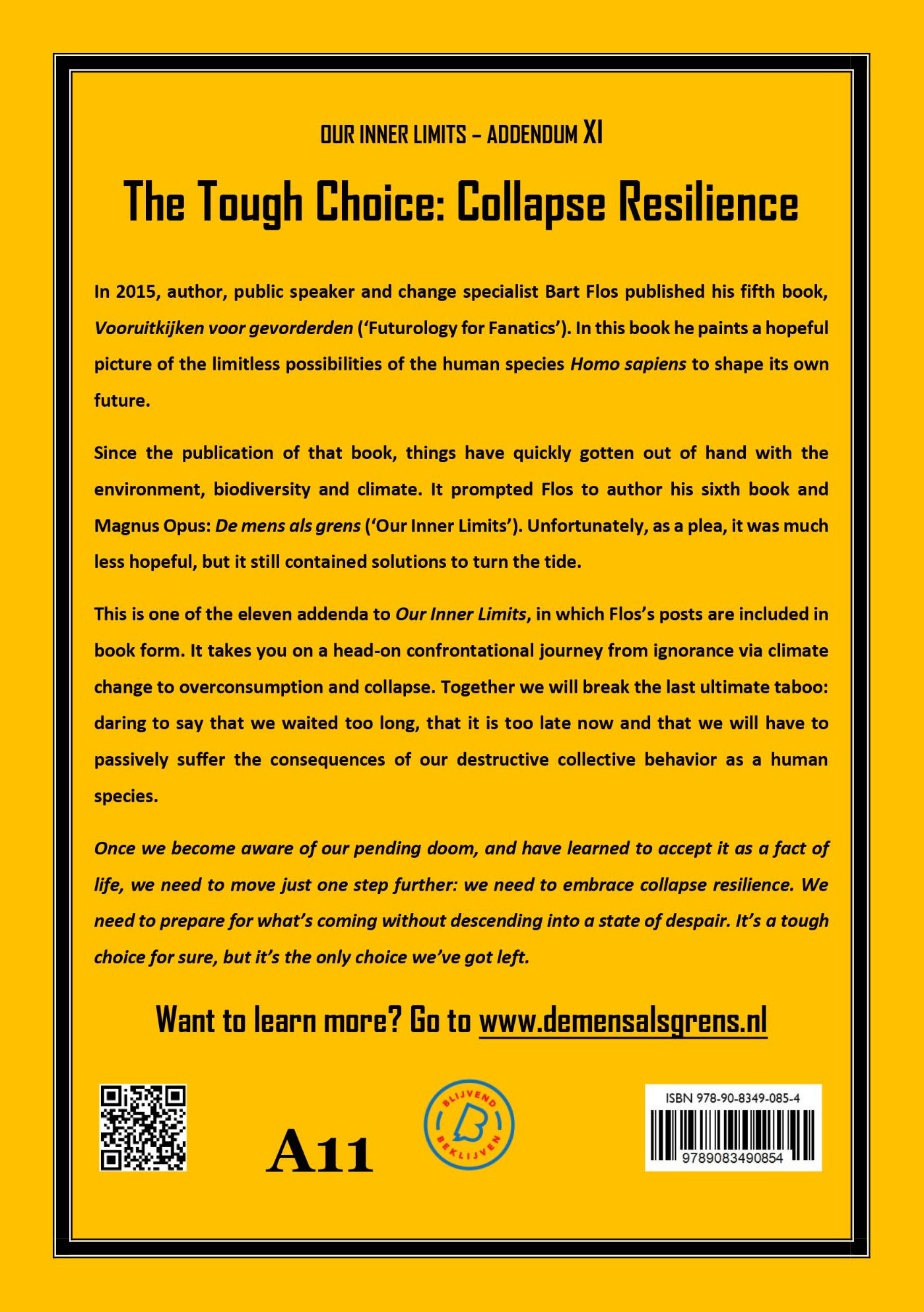 Achterkant van The Tough Choice: Collapse Resilience