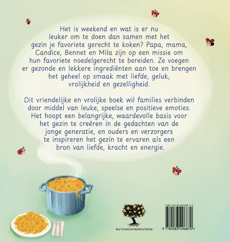 Achterkant van De Filiks Familie. We gaan koken