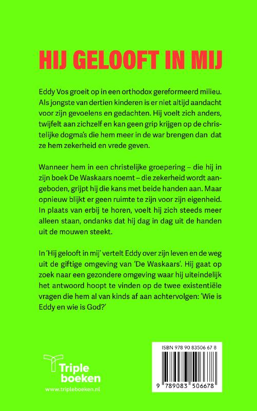 Achterkant van Hij gelooft in mij