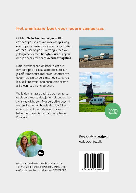 Achterkant van De 100 mooiste campertrips van Nederland & België