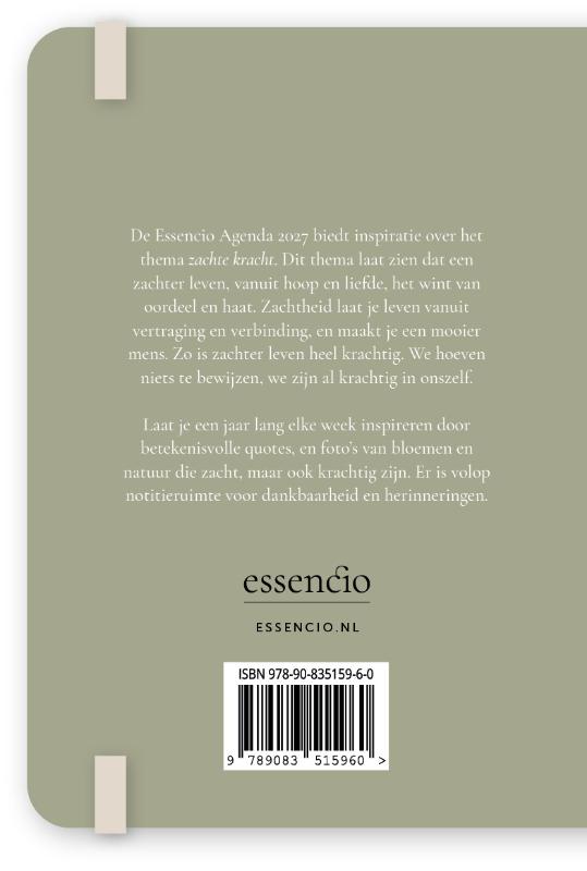Achterkant van Essencio Agenda 2027 klein (A6)