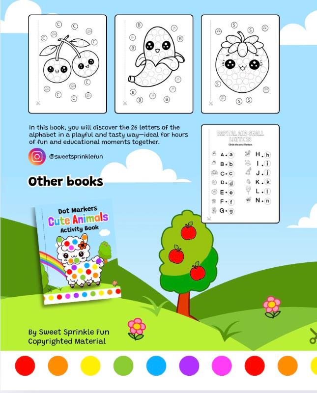 Achterkant van Dot Markers Activity Book ABC