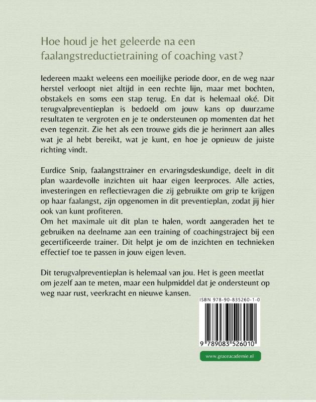 Achterkant van Terugvalpreventieplan bij faalangst