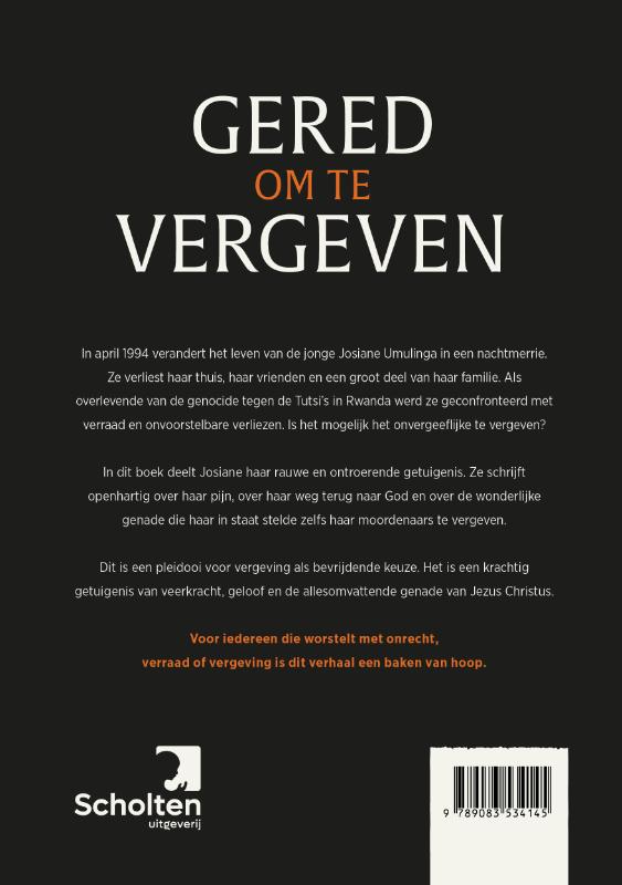 Achterkant van Gered om te vergeven
