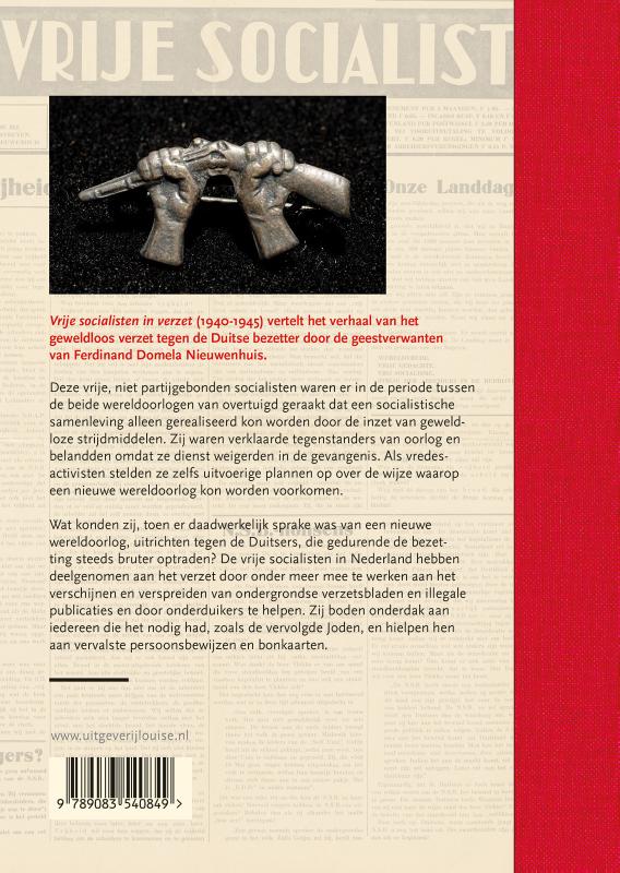 Achterkant van Vrije socialisten in verzet 1940-1945