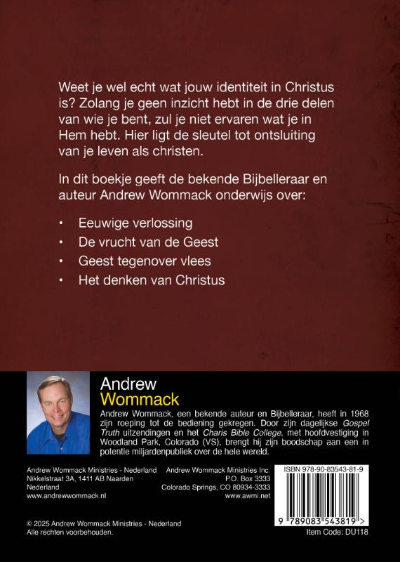 Achterkant van Inleiding tot Geest, ziel en lichaam