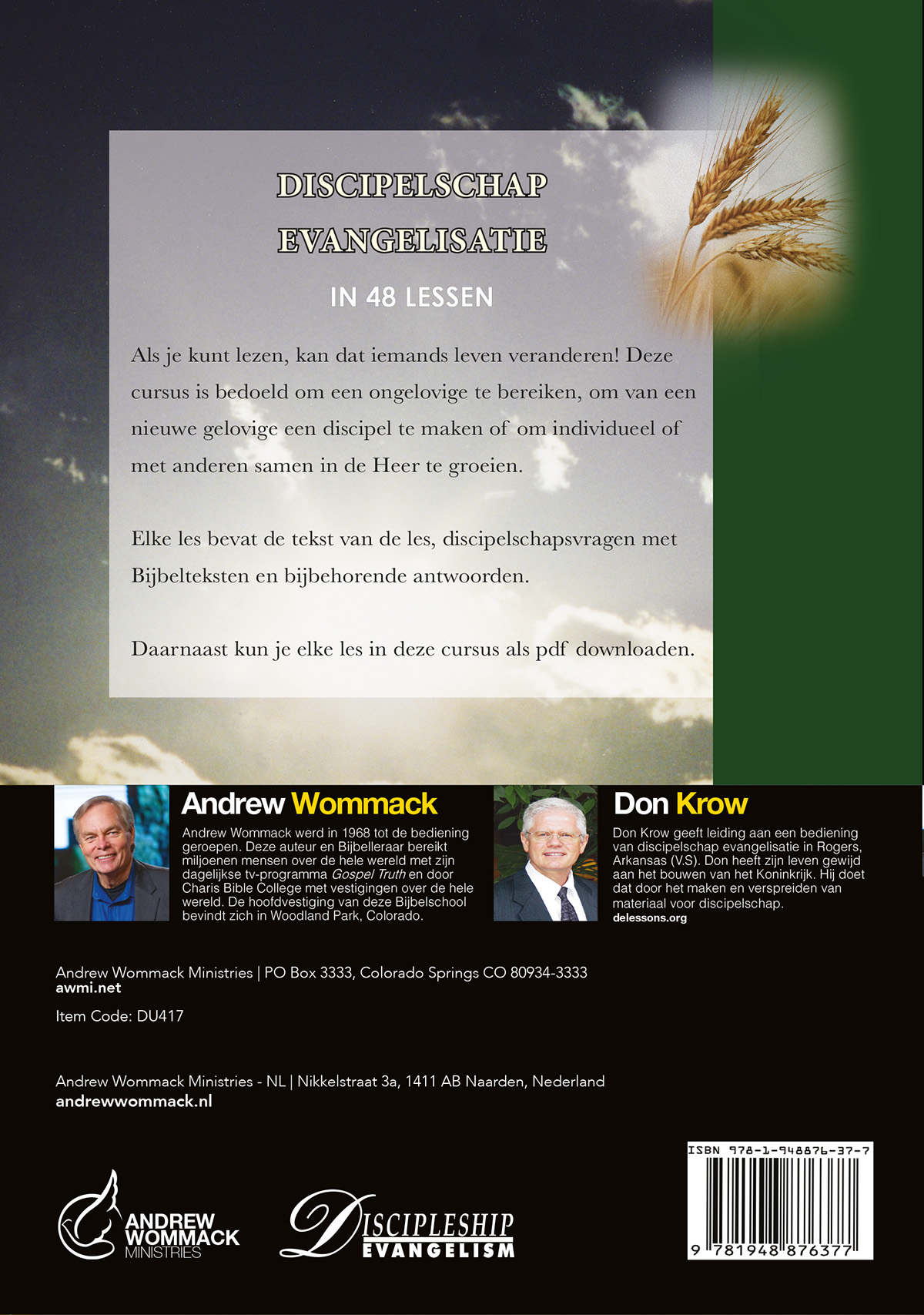 Achterkant van Discipelschap Evangelisatie