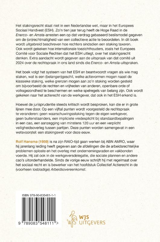 Achterkant van Een stakingswet voor deze eeuw