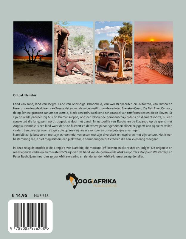 Achterkant van Ontdek Namibië